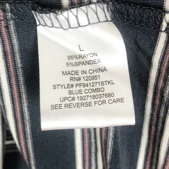 NWT Pink Republic Women's Blue Striped Crew Neck Short Sleeve T Shirt - Picture 15 of 16